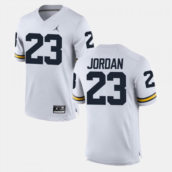 Michigan #23 For Men's Michael Jordan Jersey White Alumni Football Game Official